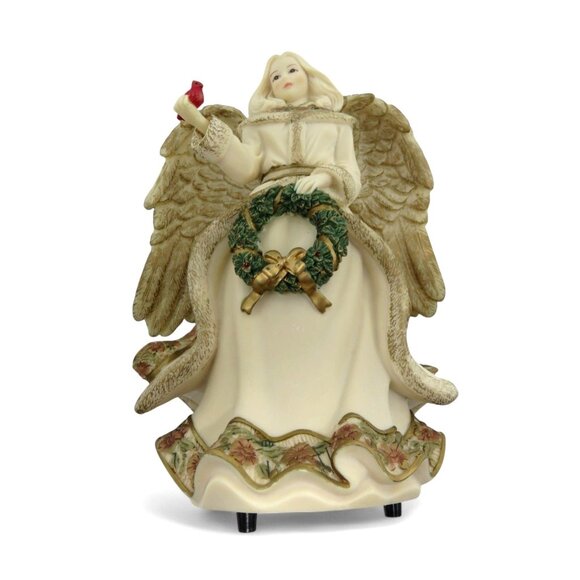 SARAHS ANGELS Musical Figurine Angel with Red Cardinal Bird 2011 Boxed - Picture 2 of 10